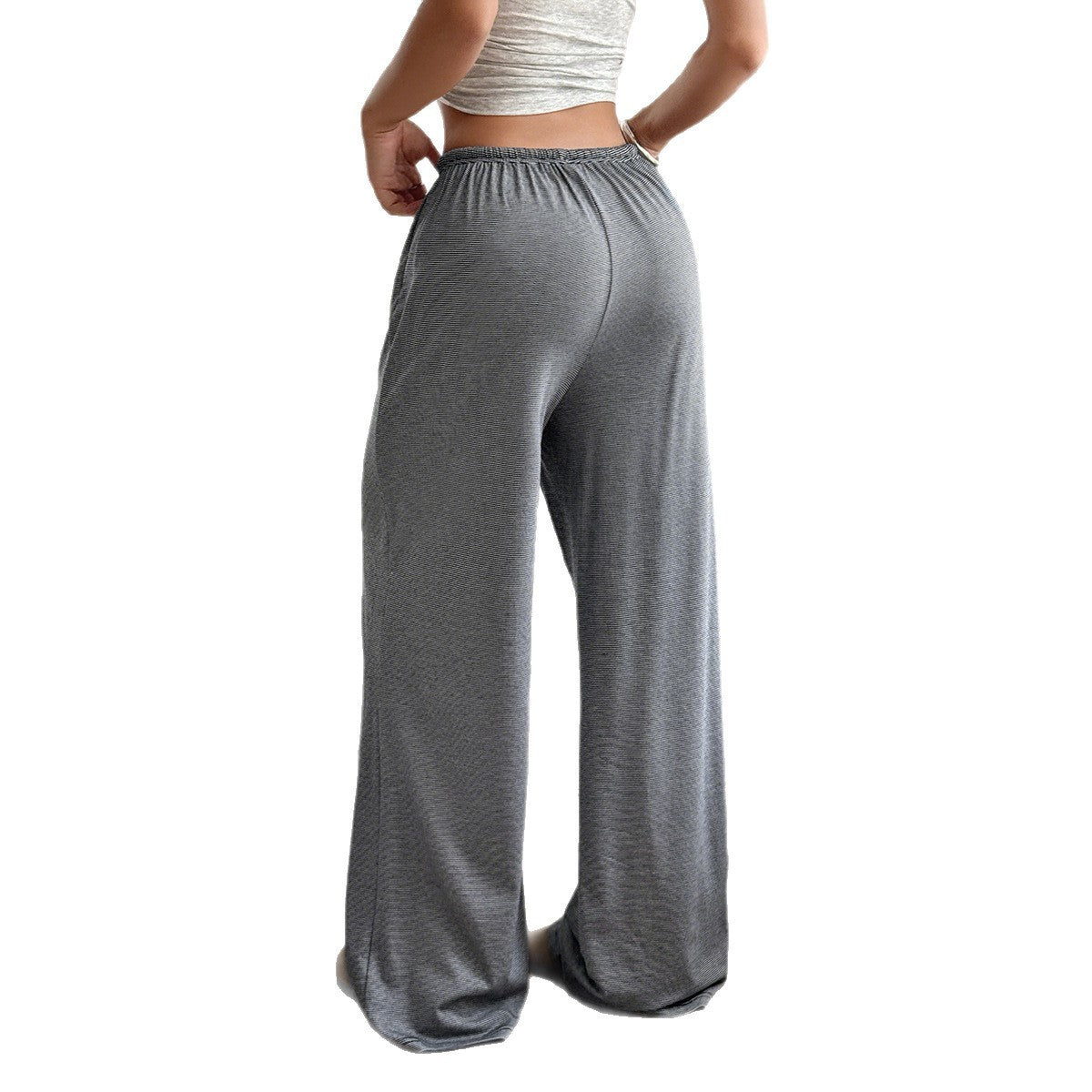 Casual Sports Style Drawstring Straight-leg Trousers Pants For Women