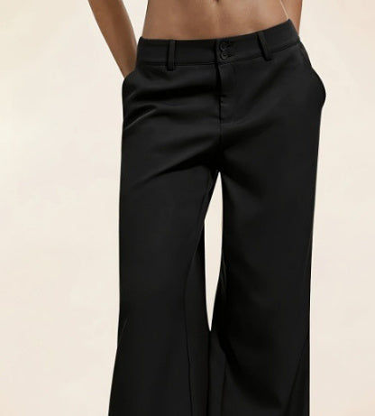 Cross-border Versatile Black Suit Casual Wide-leg Sickle Pants