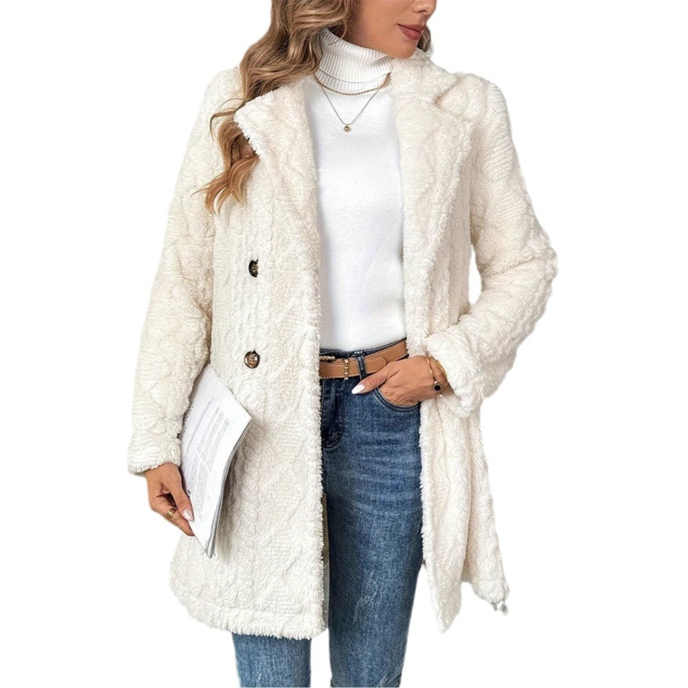 Warm Double Breasted Coat For Women