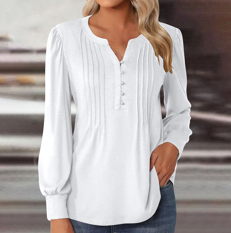 Elegant Loose Women's Top Pleating