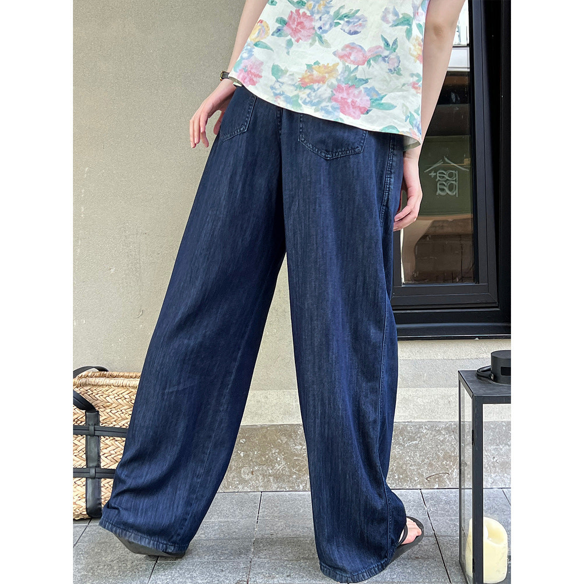 Breathable Cool High Waist Wide Leg Mopping Casual Pants