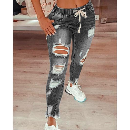 Cross-Border an Amazon Hot-Selling European And American Women's Jeans Slim Slimming Women's Jeans Trousers