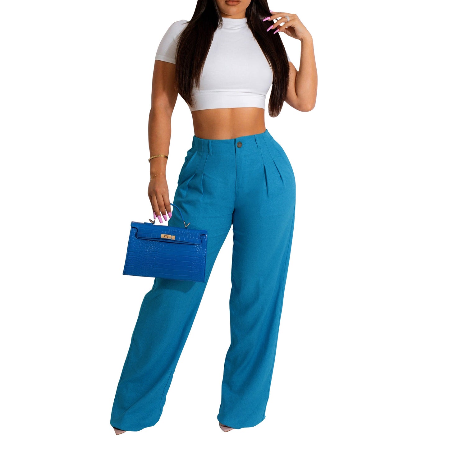 Women's Linen Cotton Casual Breathable Straight Trousers