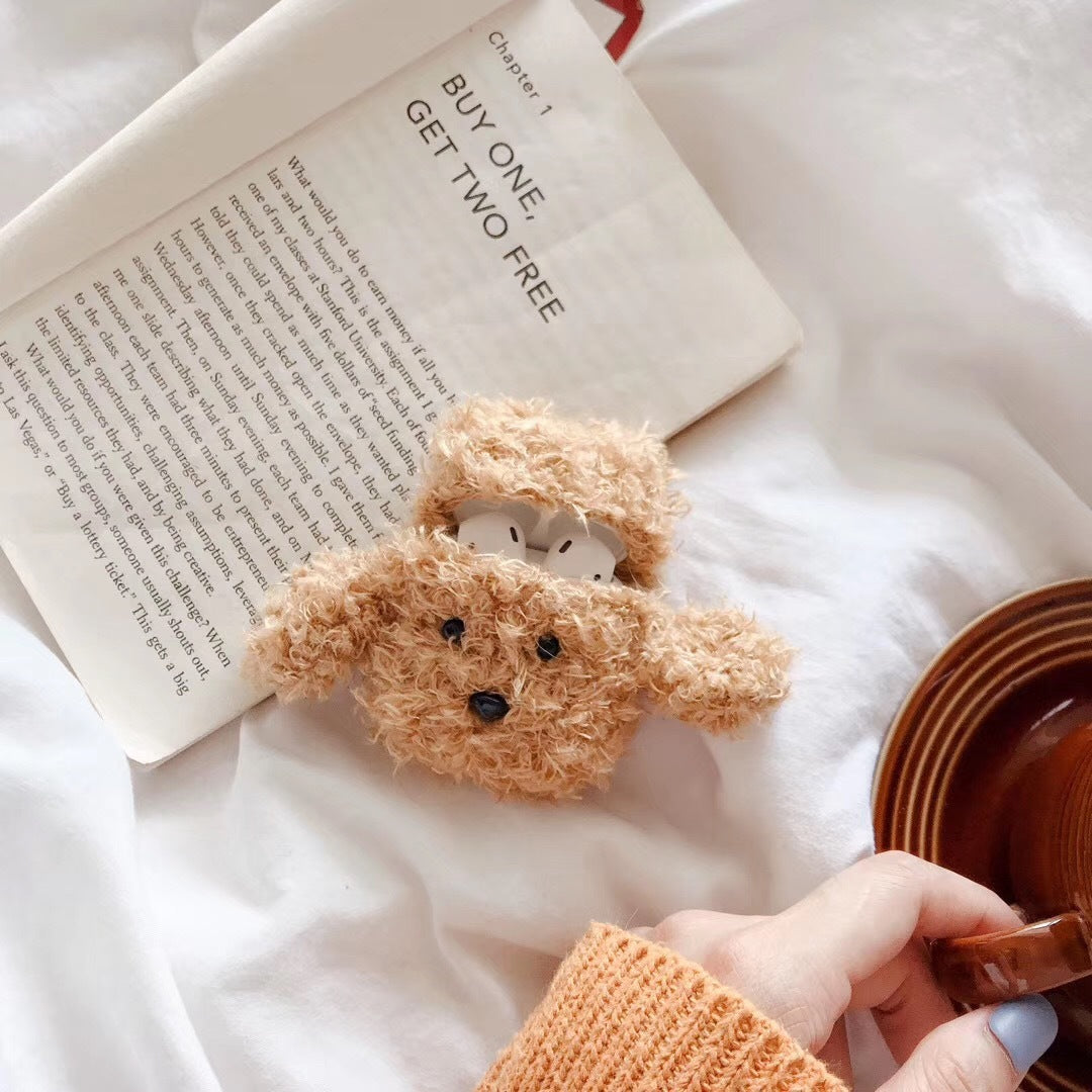 Plush Teddy Dog Cover Wireless Bluetooth Headset