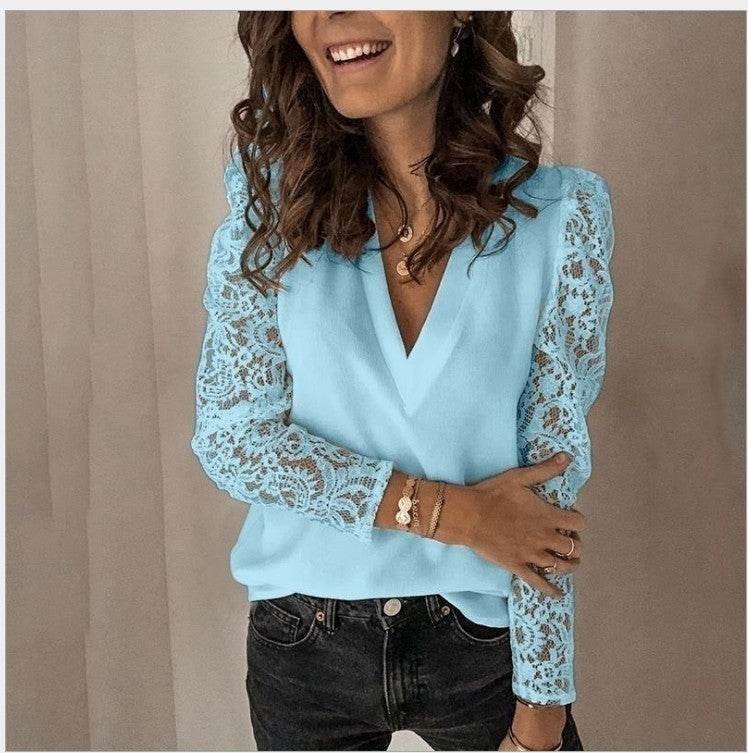 Long sleeve slim-fit bottoming shirt with stitching