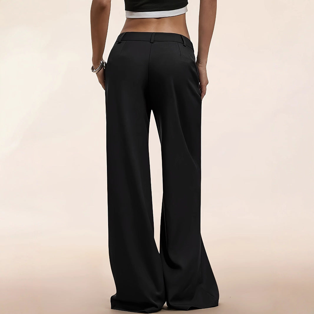 Cross-border Versatile Black Suit Casual Wide-leg Sickle Pants