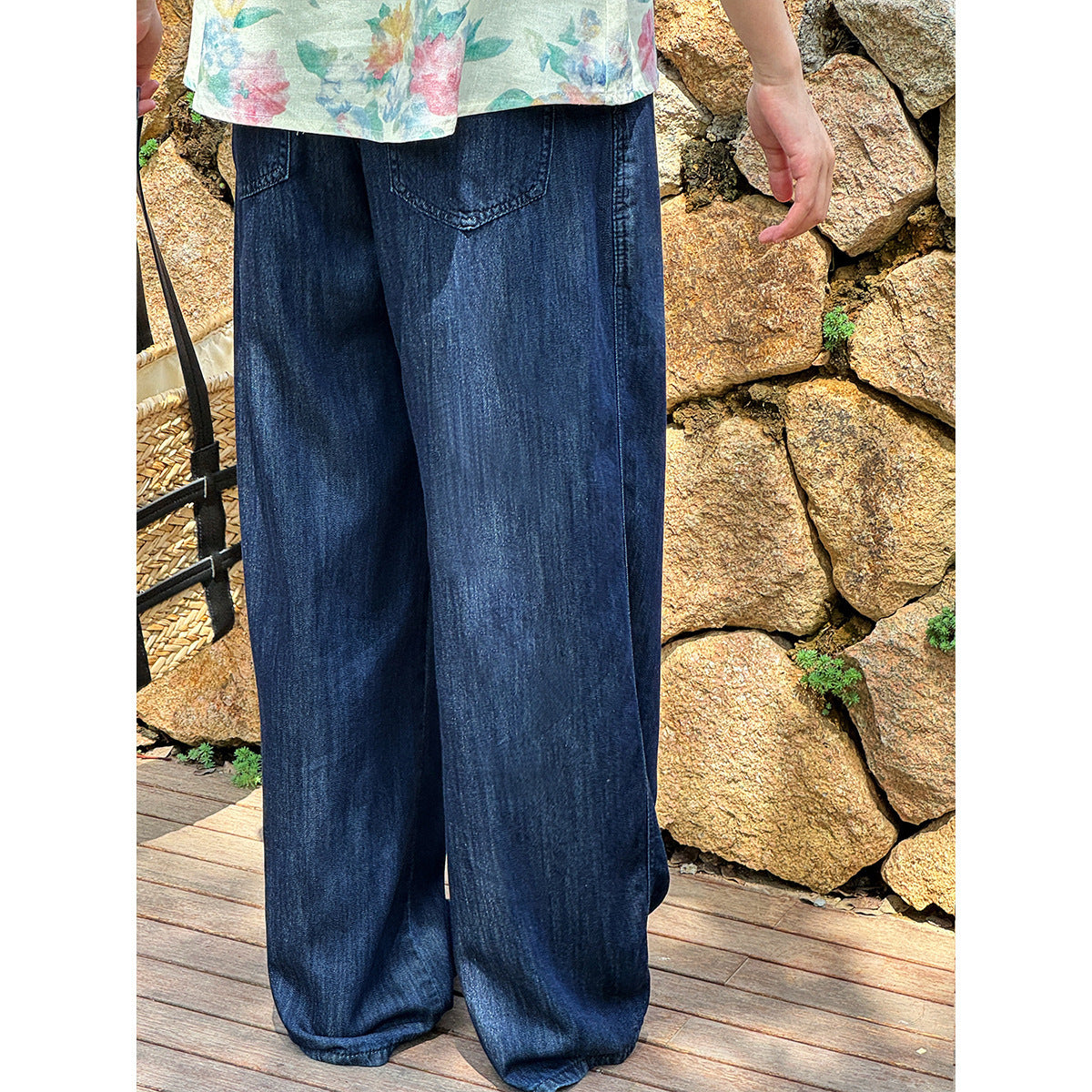 Breathable Cool High Waist Wide Leg Mopping Casual Pants