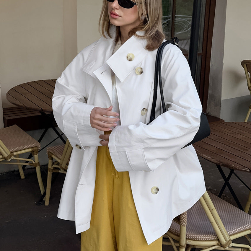 Design Mid-length Trench Coat Loose Flattering Cardigan
