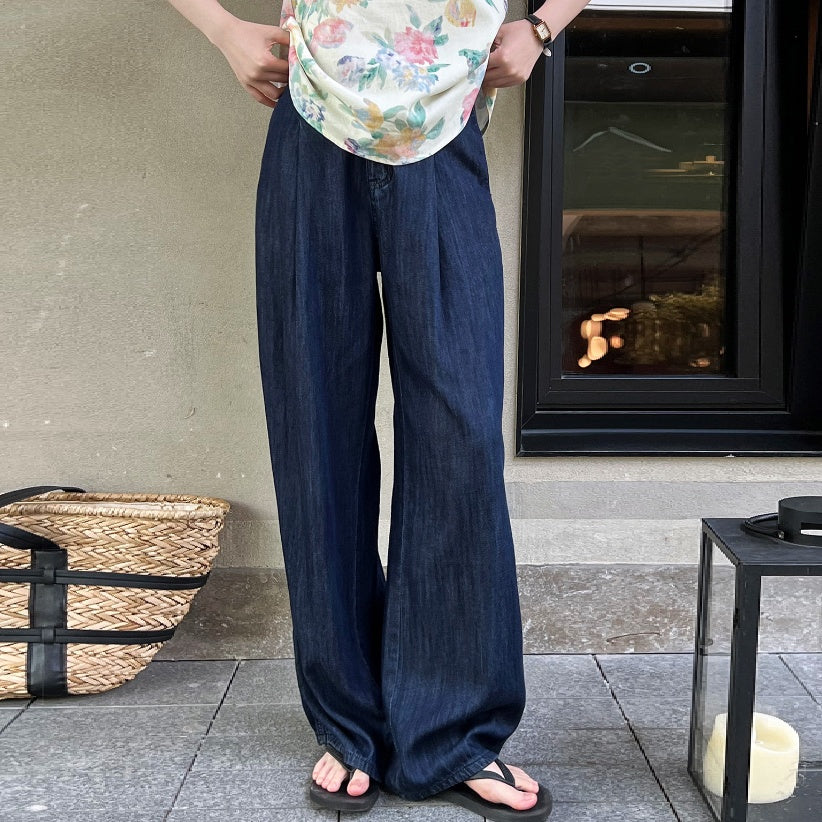 Breathable Cool High Waist Wide Leg Mopping Casual Pants