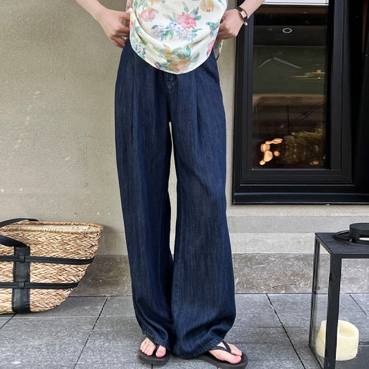 Breathable Cool High Waist Wide Leg Mopping Casual Pants