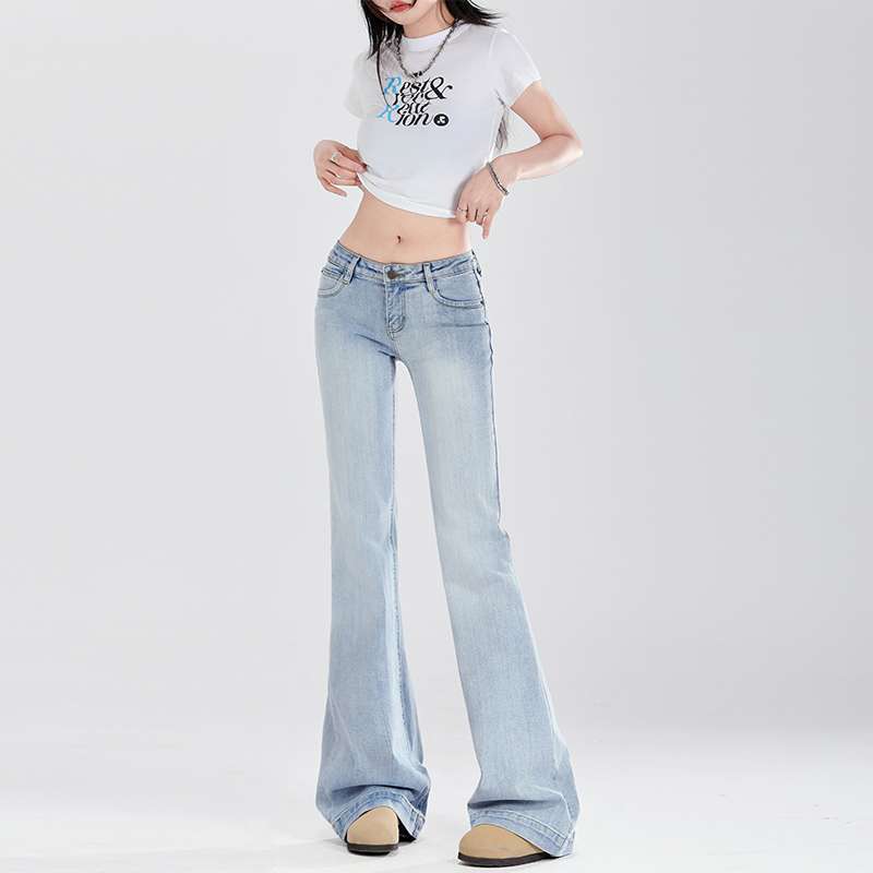 American Retro Low Waist Hot Girl Bell-bottom Pants Slim Fit Slimming