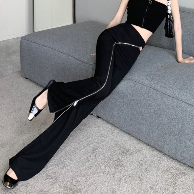 High Waist Flared Pants Hong Kong Style Suit Pants Sexy Trousers