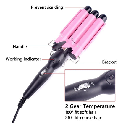 Professional Triple Barrel Hair Curler