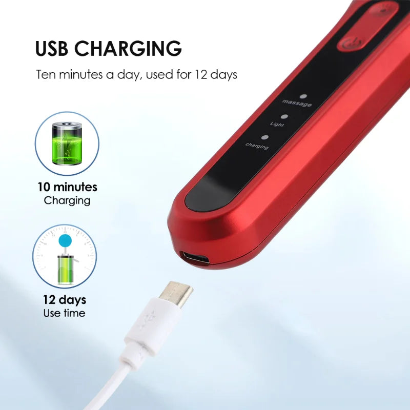 Electric Hair Growth Comb Red Blue Light Therapy Anti Hair Loss Massage Comb High-frequency Vibration Head Massage Hair Brush