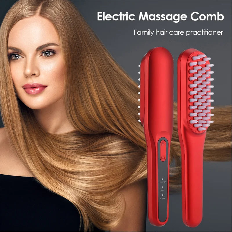 Electric Hair Growth Comb Red Blue Light Therapy Anti Hair Loss Massage Comb High-frequency Vibration Head Massage Hair Brush