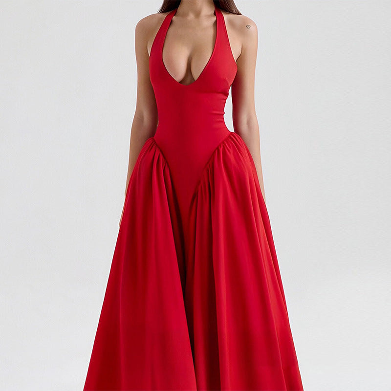 Women's Elegant V-neck Sexy White Party Dress