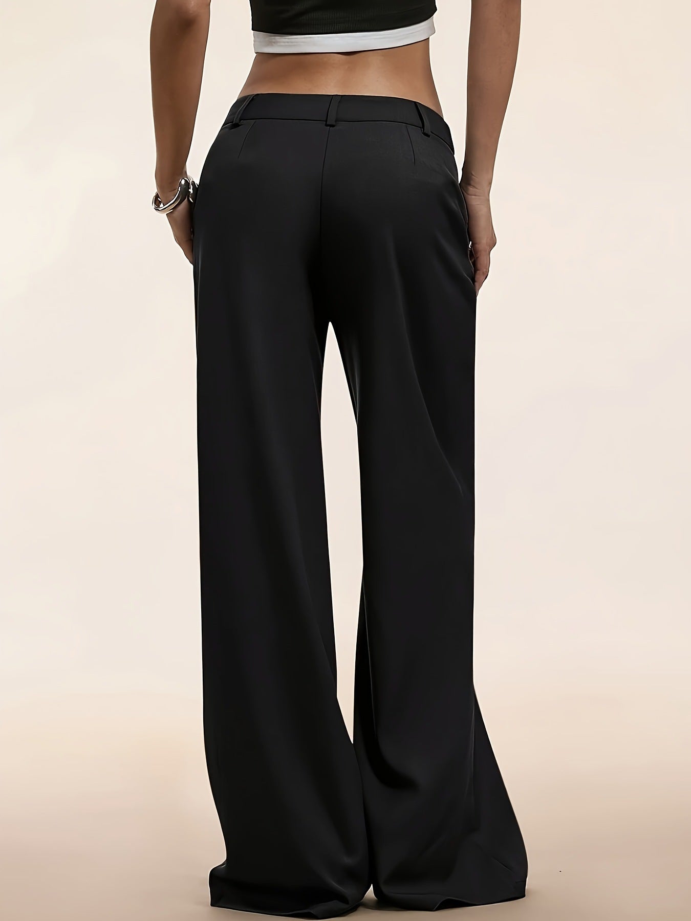 Cross-border Versatile Black Suit Casual Wide-leg Sickle Pants