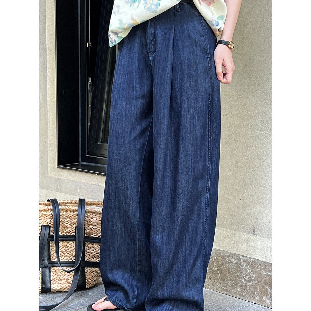 Breathable Cool High Waist Wide Leg Mopping Casual Pants