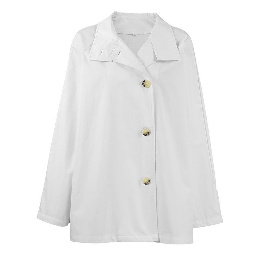 Design Mid-length Trench Coat Loose Flattering Cardigan