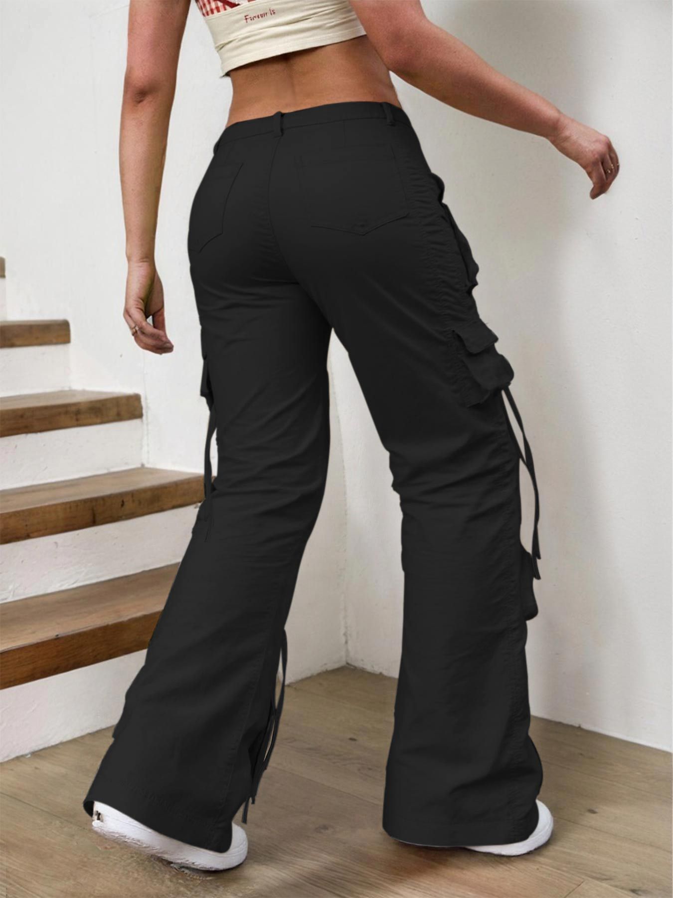 Functional American Multi-pocket High Street Wide-leg Casual Pants